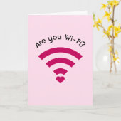 Funny Nerdy Wi-Fi Valentijnse  Kaart (Gele Bloem)