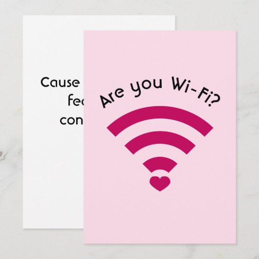 Funny Nerdy Wi-Fi Valentijnse Kaart Flat (Voorkant / Achterkant)