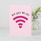 Funny Nerdy Wi-Fi Valentijnse Kaart Flat (Staand voorkant)