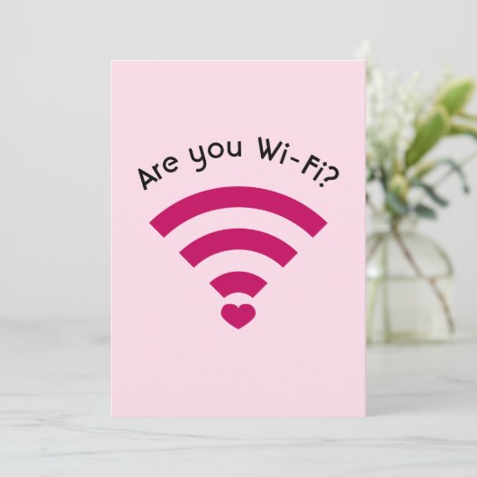 Funny Nerdy Wi-Fi Valentijnse Kaart Flat (Staand voorkant)
