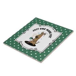 Funny Nervous Jittery Hound Dog on Coffee Tegeltje