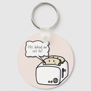 Funny Nervous Toast Cartoon Sleutelhanger
