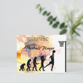 Funny Netball Player Evolution Theme Briefkaart (Staand voorkant)