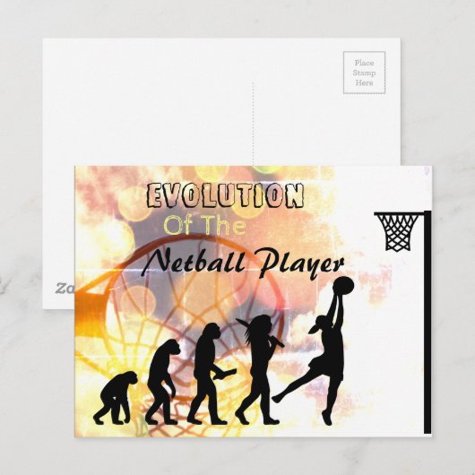 Funny Netball Player Evolution Theme Briefkaart (Voorkant / Achterkant)