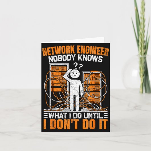 Funny Network Engineer Design For Men Network Engi Kaart (Voorkant)