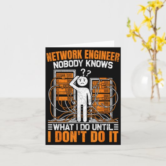 Funny Network Engineer Design For Men Network Engi Kaart (Gele Bloem)