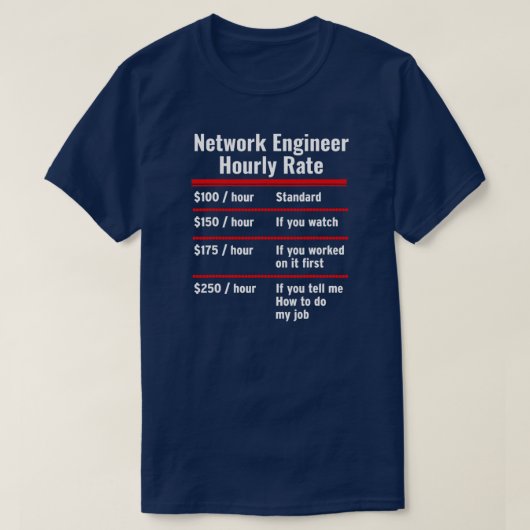 Funny Network Engineer Grafische informatie T-shirt (Design voorkant)