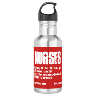 Funny Neurses Red Prescription Label Waterfles
