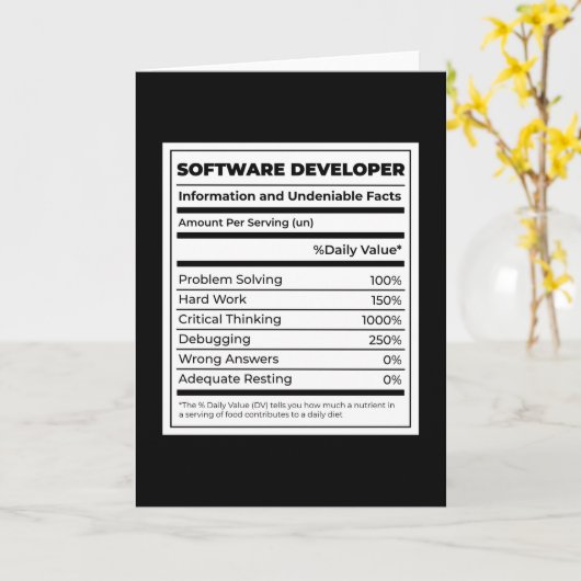 Funny neutritunal softwareontwikkelaar kaart (Gele Bloem)