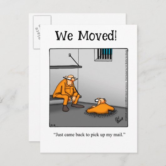 Funny New Address Announcement Briefkaart (Voorkant / Achterkant)