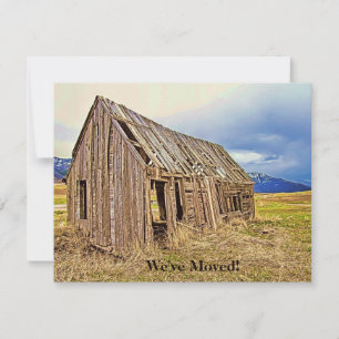 Funny New Address Announcement Rustic Notitiekaartje