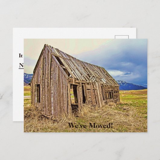 Funny New Address Announements Rustic Briefkaart (Voorkant / Achterkant)