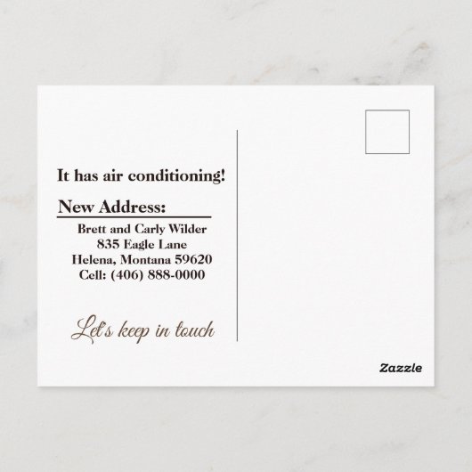 Funny New Address Announements Rustic Briefkaart (Achterkant)