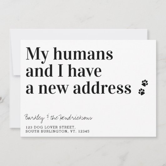 Funny New Address Dog Pet Moving Aankondiging (Voorkant)