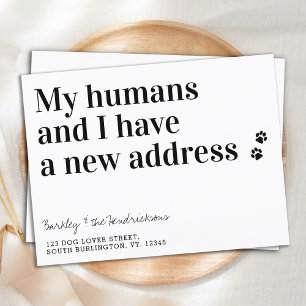 Funny New Address Dog Pet Moving Aankondigingskaart