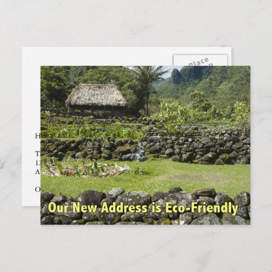 Funny New Address - Eco Friendly Hut Aankondigingskaart (Voorkant / Achterkant)