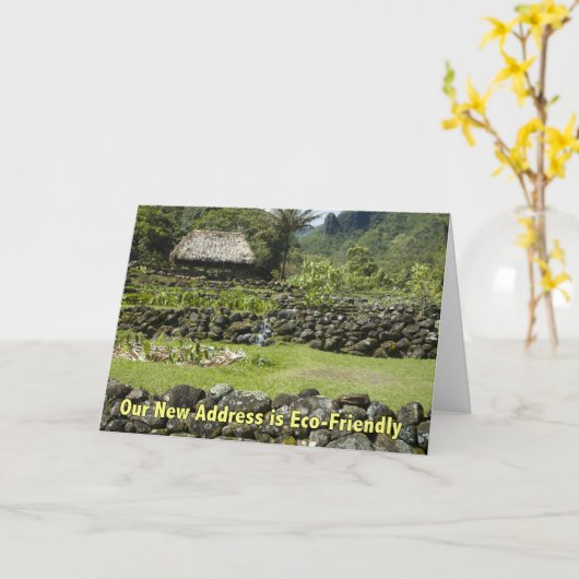 Funny New Address - Eco Friendly Hut Kaart (Gele Bloem)