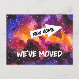 Funny New Address in Cosmic Outer Space Moving Aankondigingskaart