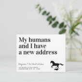 Funny New Address Pet Moving Aankondigingskaart (Staand voorkant)