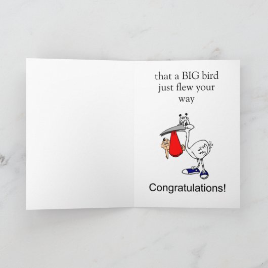 funny new baby congratulations kaart (Binnen)