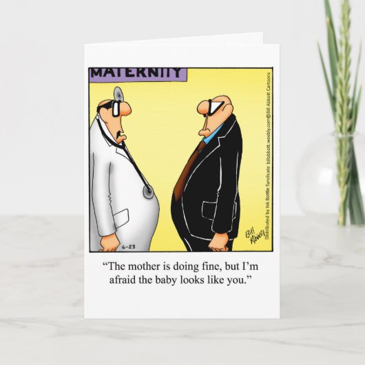 Funny New Baby Gefeliciteerd Wenskaart Kaart (Voorkant)