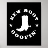 Funny New Boot Goofin Cowboy Boot Meme Quote Long Poster (Voorkant)