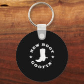Funny New Boot Goofin Cowboy Boot Meme Quote Sleutelhanger (Voorkant)