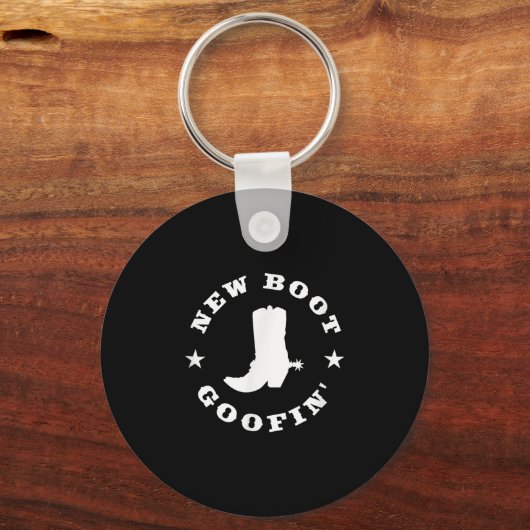 Funny New Boot Goofin Cowboy Boot Meme Quote Sleutelhanger (Voorkant)
