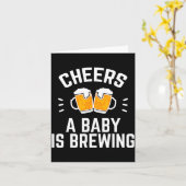 Funny New Dad Baby Shower Cheers A Baby Is Brewing Kaart (Gele Bloem)