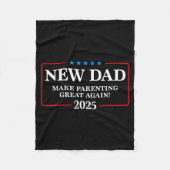 Funny New Dad Est 2025 Make Parenting Great Again  Fleece Deken (Voorkant)