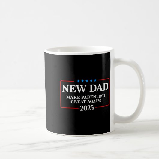 Funny New Dad Est 2025 Make Parenting Great Again  Koffiemok (Rechts)