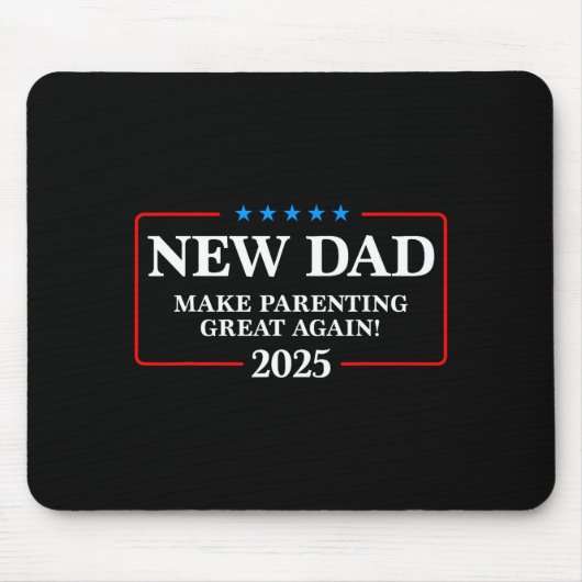 Funny New Dad Est 2025 Make Parenting Great Again  Muismat (Voorkant)