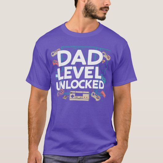 Funny New Dad Level Unlocked Gaming Fathers Day vi T-shirt (Voorkant)