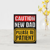 Funny New Dad New Father First Baby Kaart (Gele Bloem)