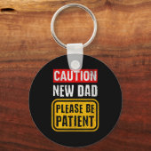 Funny New Dad New Father First Baby  Sleutelhanger (Voorkant)