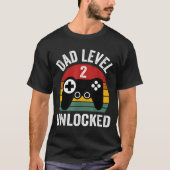 Funny New Dad Shirt Dad Level 2 Unlocked For 2 Kid (Voorkant)