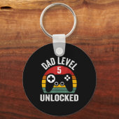 Funny New Dad Shirt Dad Level 5 Unlocked For 5 Kid Sleutelhanger (Voorkant)