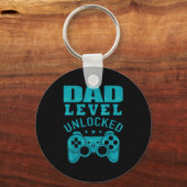 Funny New Dad Shirt Dad Level Unlocked Day Tee Shi Sleutelhanger (Voorkant)