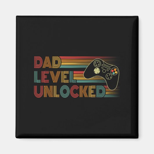 Funny New Dad Shirt Dad Level Unlocked Gaming Game Magneet (Voorkant)