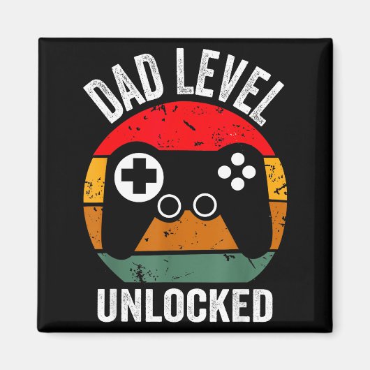 Funny New Dad Shirt Dad Level Unlocked Tee Shirt G Magneet (Voorkant)