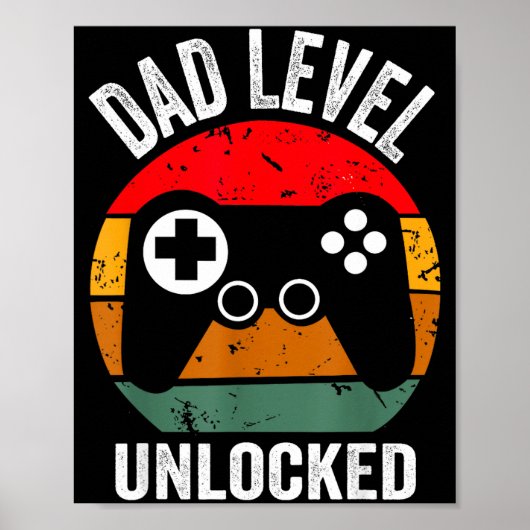 Funny New Dad Shirt Dad Level Unlocked Tee Shirt G Poster (Voorkant)