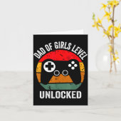 Funny New Dad Shirt Dad Of Girls Level Unlocked Te Kaart (Gele Bloem)