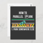 Funny New Driver License Advice Parallel Park Briefkaart (Voorkant / Achterkant)