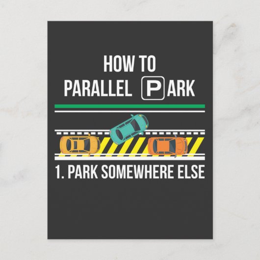 Funny New Driver License Advice Parallel Park Briefkaart (Voorkant)