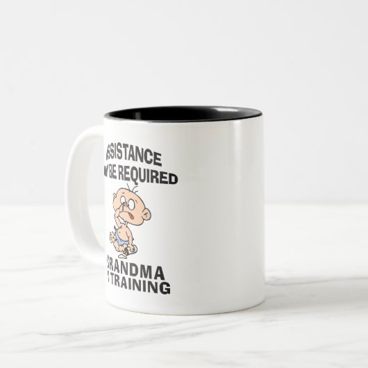 Funny New Grandma Tweekleurige Koffiemok (Voorkant links)