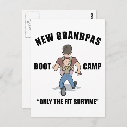 Funny New Grandpa Boot Camp Briefkaart (Voorkant / Achterkant)