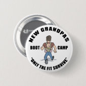 Funny New Grandpa Boot Camp Ronde Button 5,7 Cm (Voorkant /achterkant)