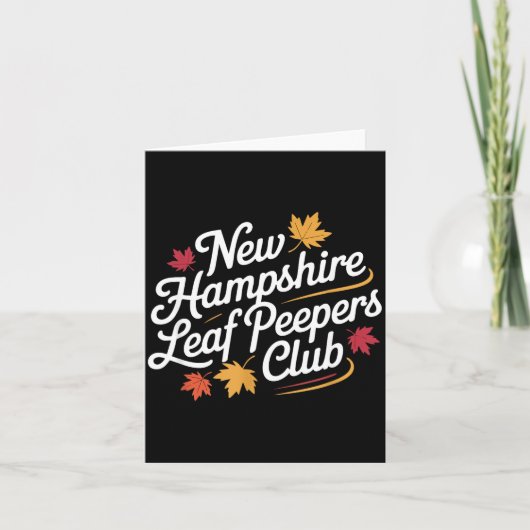 Funny New Hampshire Leaf Er's Club Autumn Fall Lea Kaart (Voorkant)