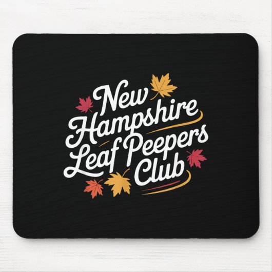 Funny New Hampshire Leaf Er's Club Autumn Fall Lea Muismat (Voorkant)