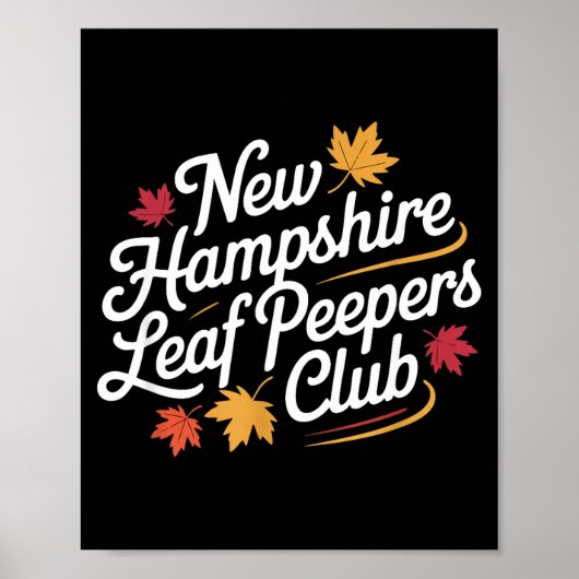 Funny New Hampshire Leaf Er's Club Autumn Fall Lea Poster (Voorkant)
